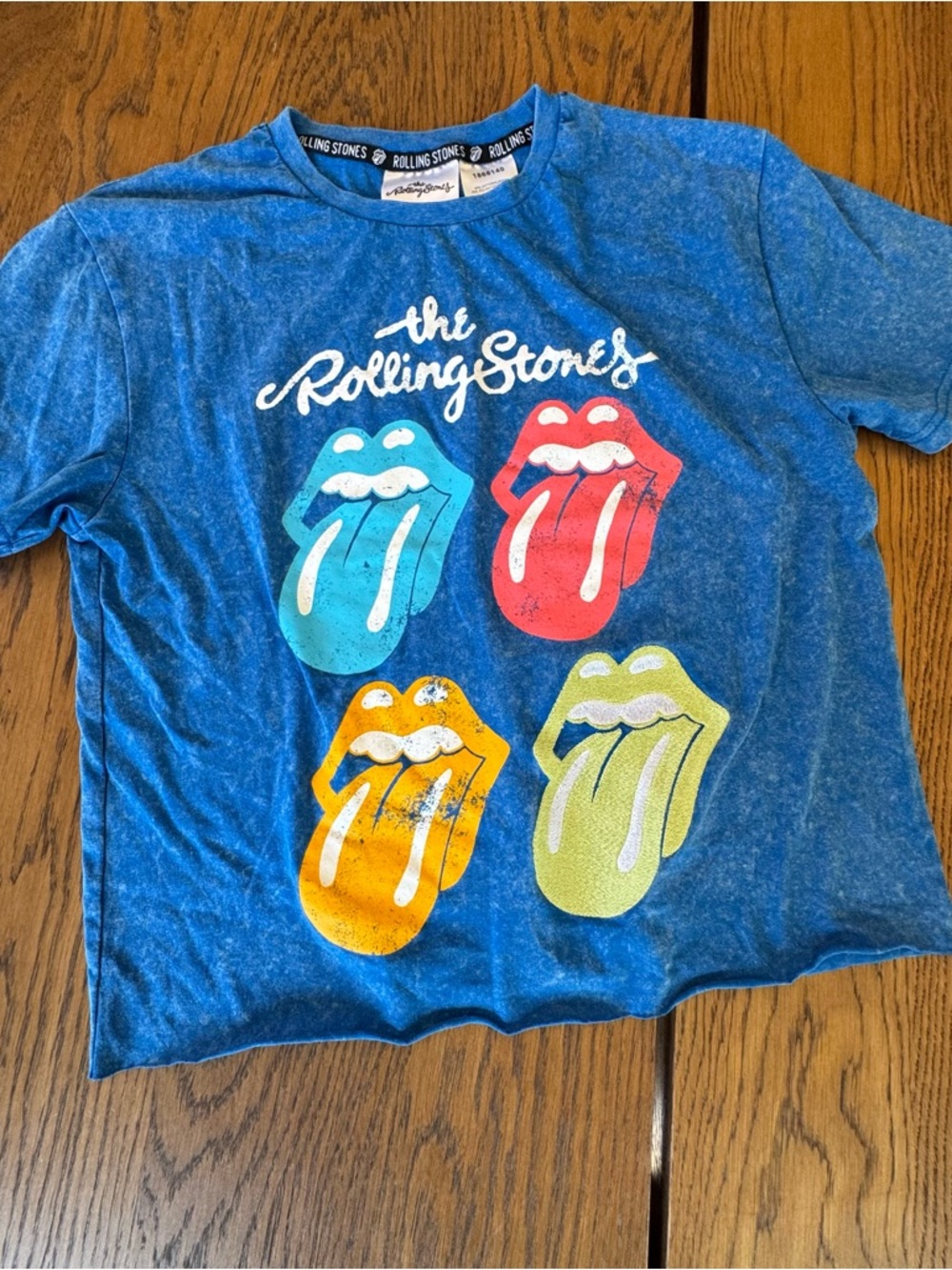 the Rolling Stones Kids Blue Graphic Tee Colorful Tongue 10/12 Women’s Small XS